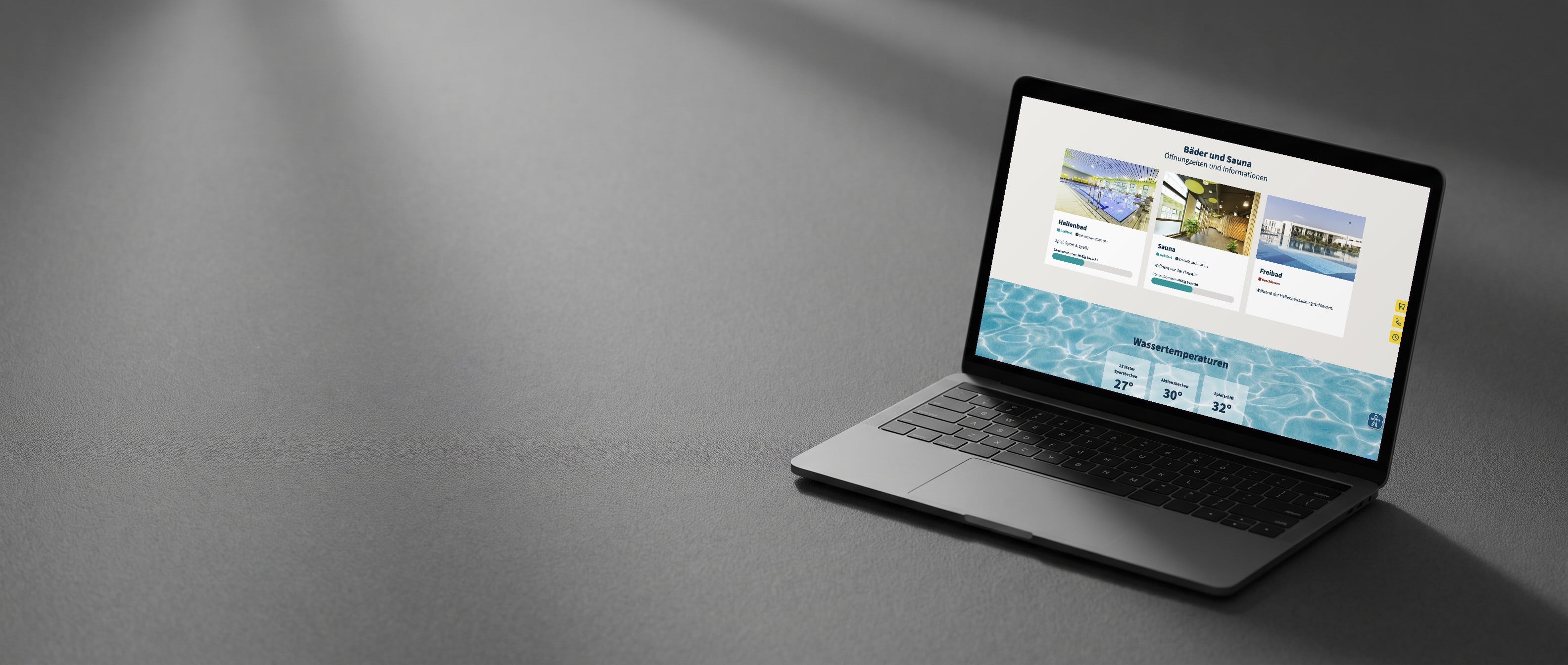 Webseite des Bäderbetriebs der Stadtwerke Peine P3